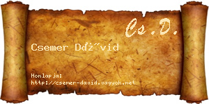 Csemer Dávid névjegykártya
